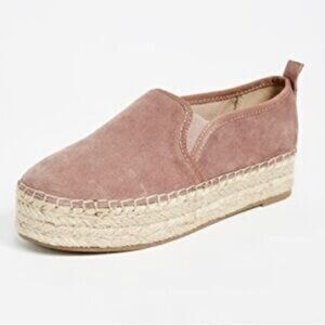 Sam Edelman pink suede platform espadrilles